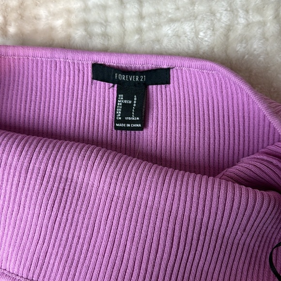 Forever 21 Pink Purple Strapless Tube Tank Top Size L NWT - Picture 4 of 5